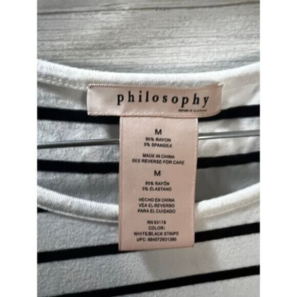 NWOT Philosophy Stripe Ruffle Sleeve Linen Tee Medium - Picture 5 of 5